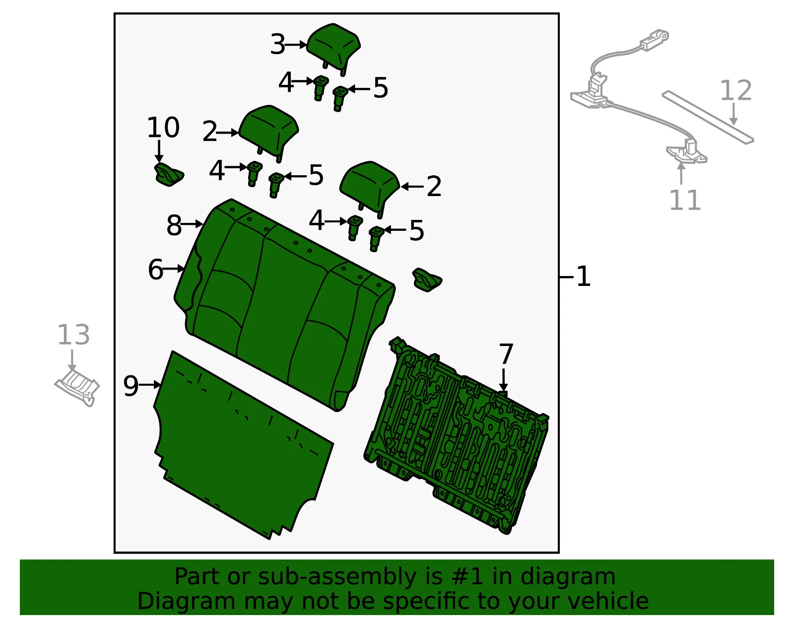 Seat Back Assembly - Mazda (bjs757350e34) - view 2