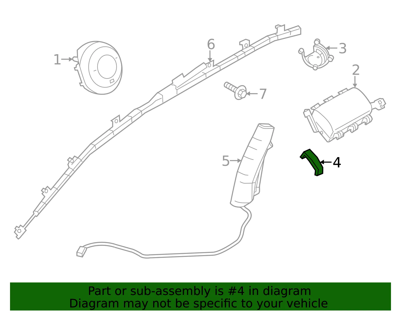Instrument Panel Air Bag Bracket - Mazda (bjs760a11) - view 2