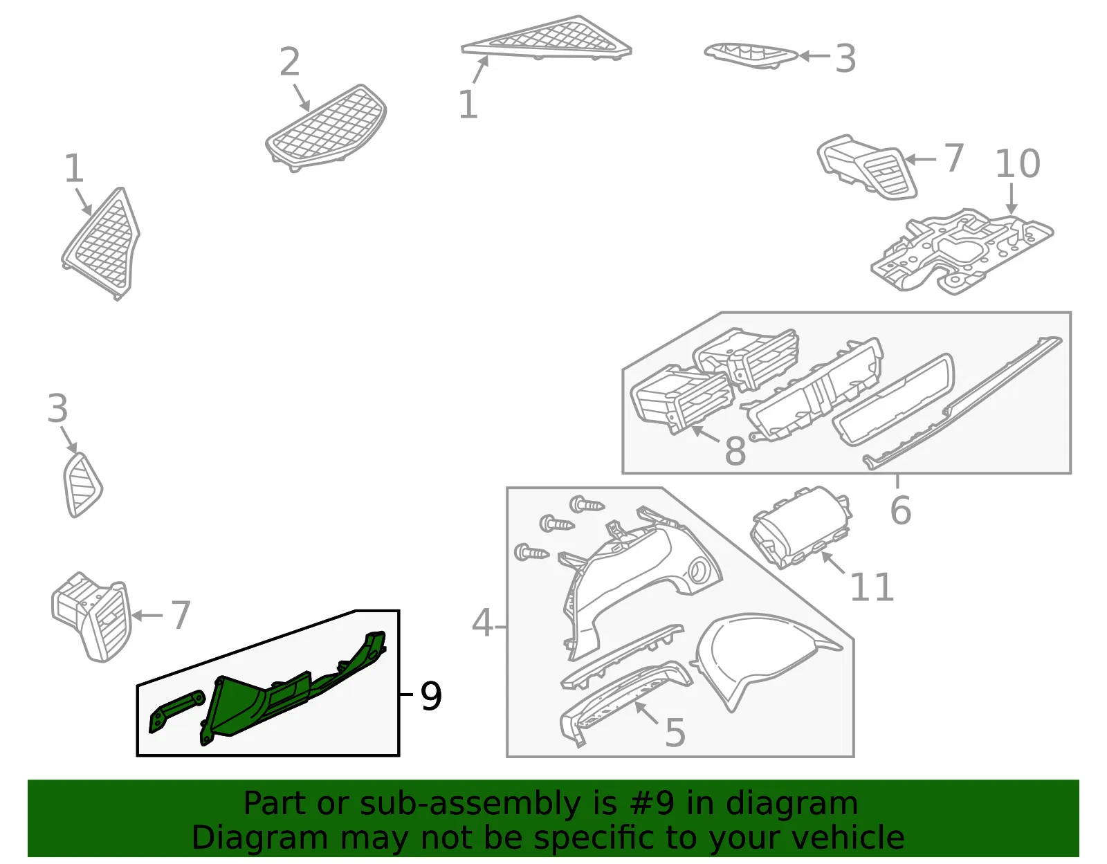 Instrument Panel Trim Panel - Mazda (bjs76428002) - view 2