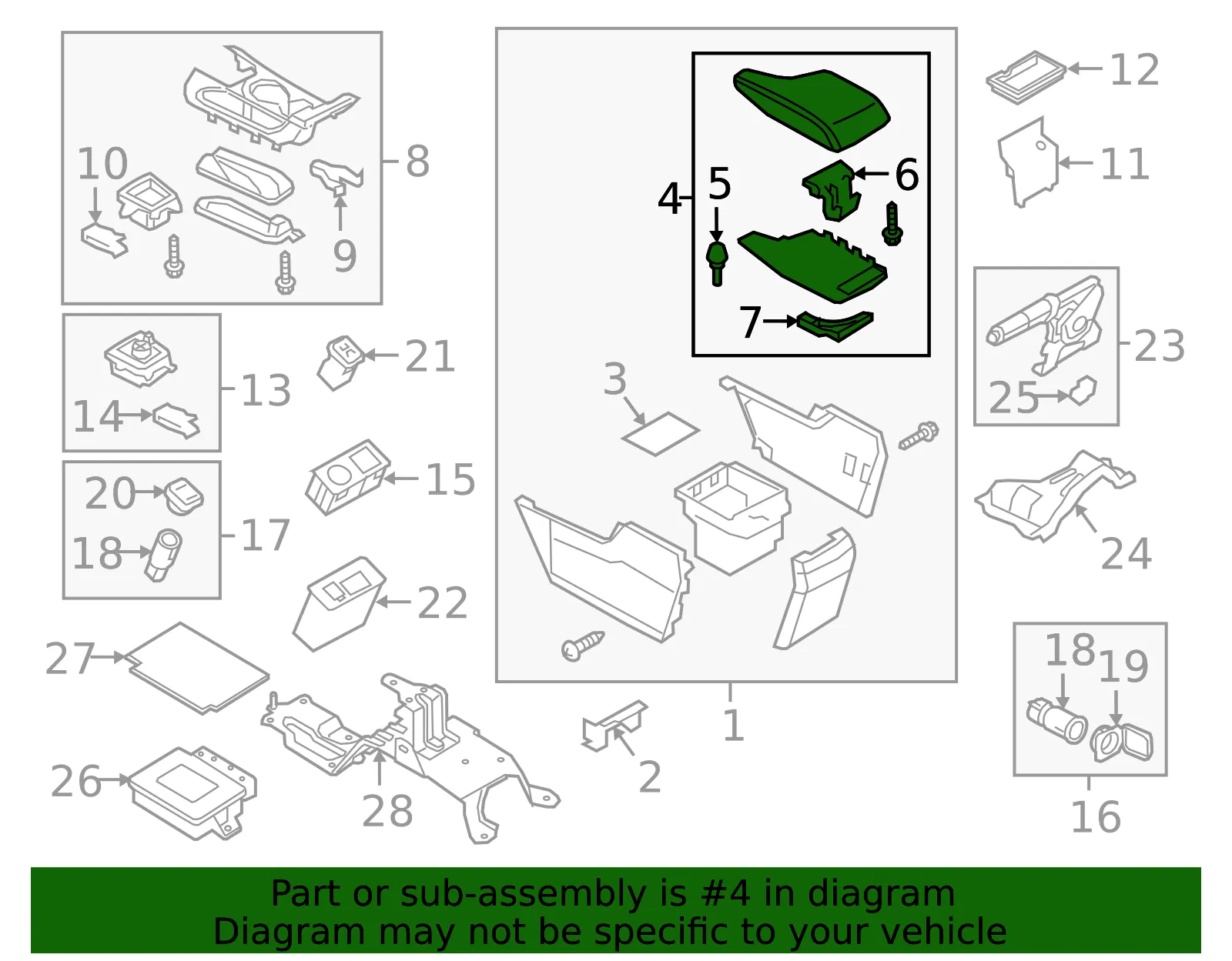 Armrest Assembly - Mazda (bjs764450a02) - view 2