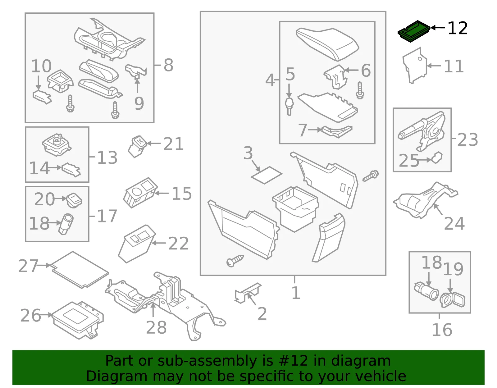 Console Compartment - Mazda (bjs76450xa) - view 2