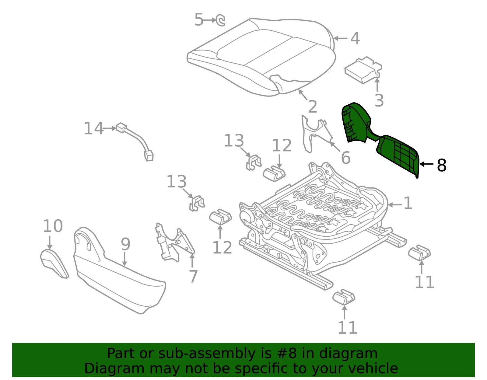 Seat Trim Panel - Mazda (bjs7881g302) - view 2