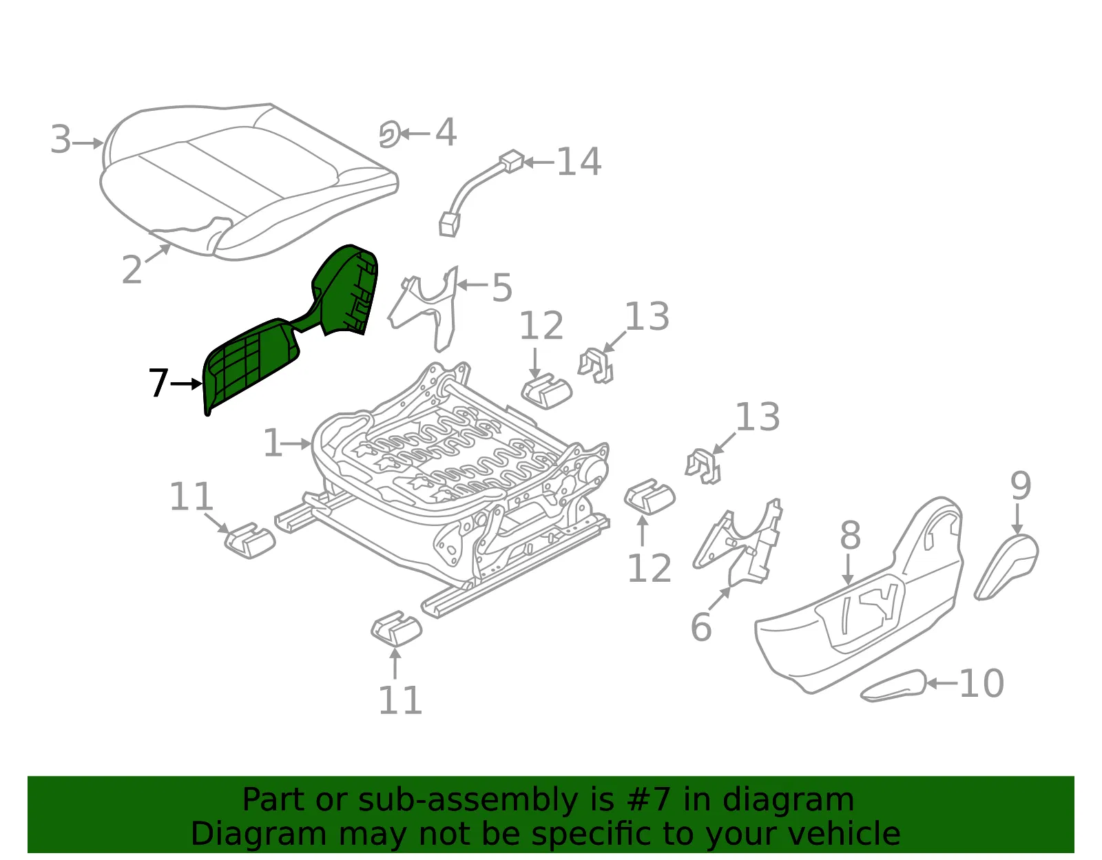 Seat Trim Panel - Mazda (bjs7881h102) - view 2