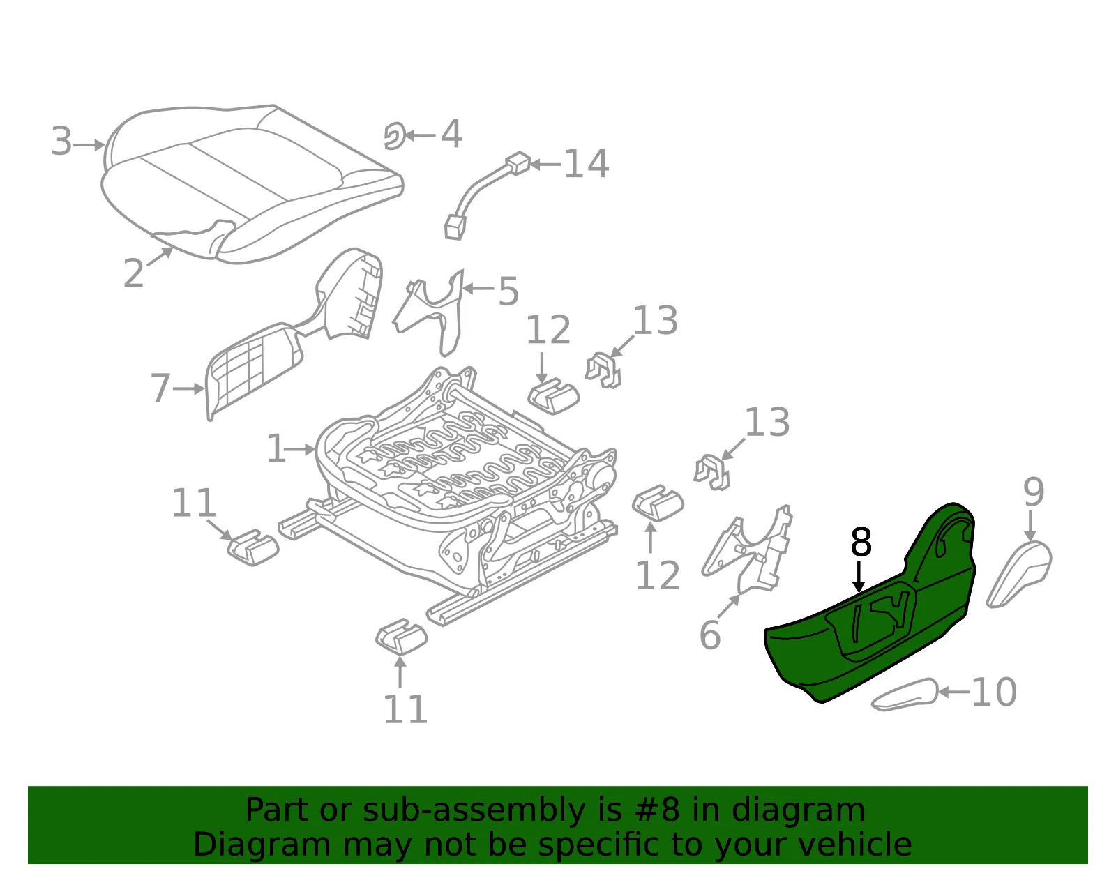 Seat Trim Panel - Mazda (bjs7881h302) - view 2