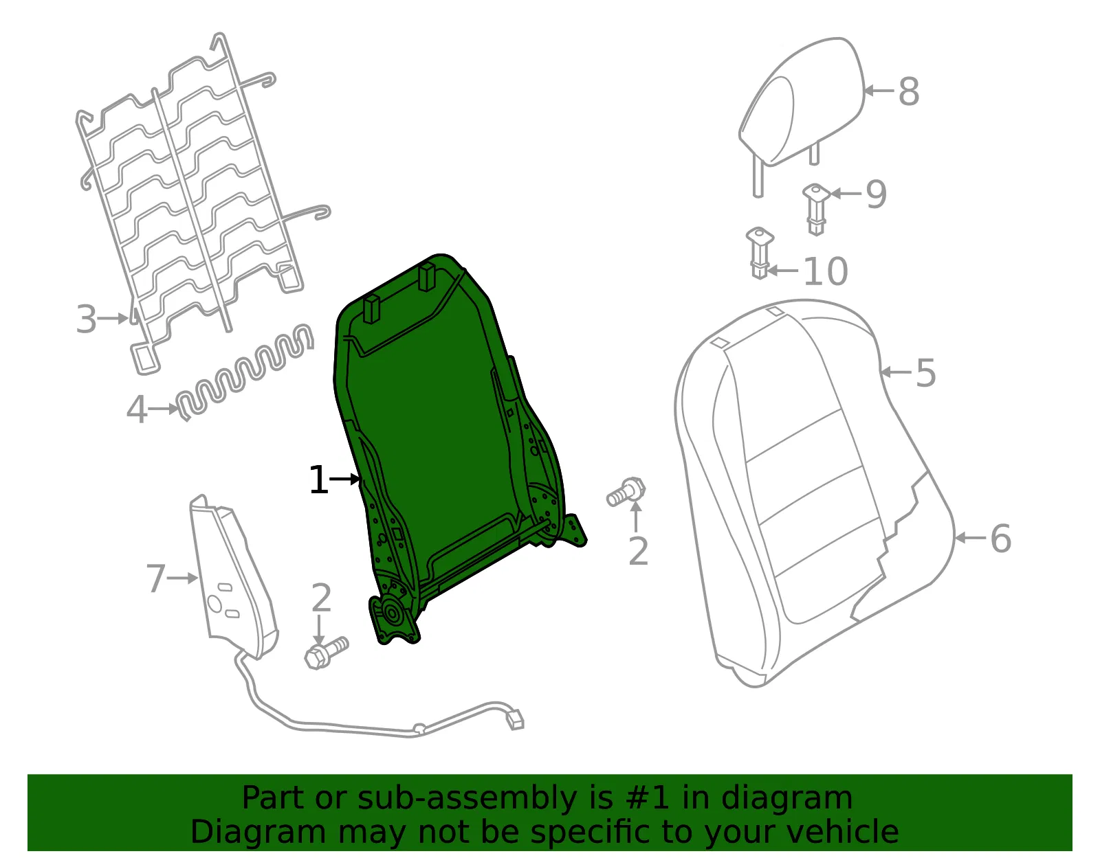 Seat Back Frame - Mazda (bjs788630) - view 2