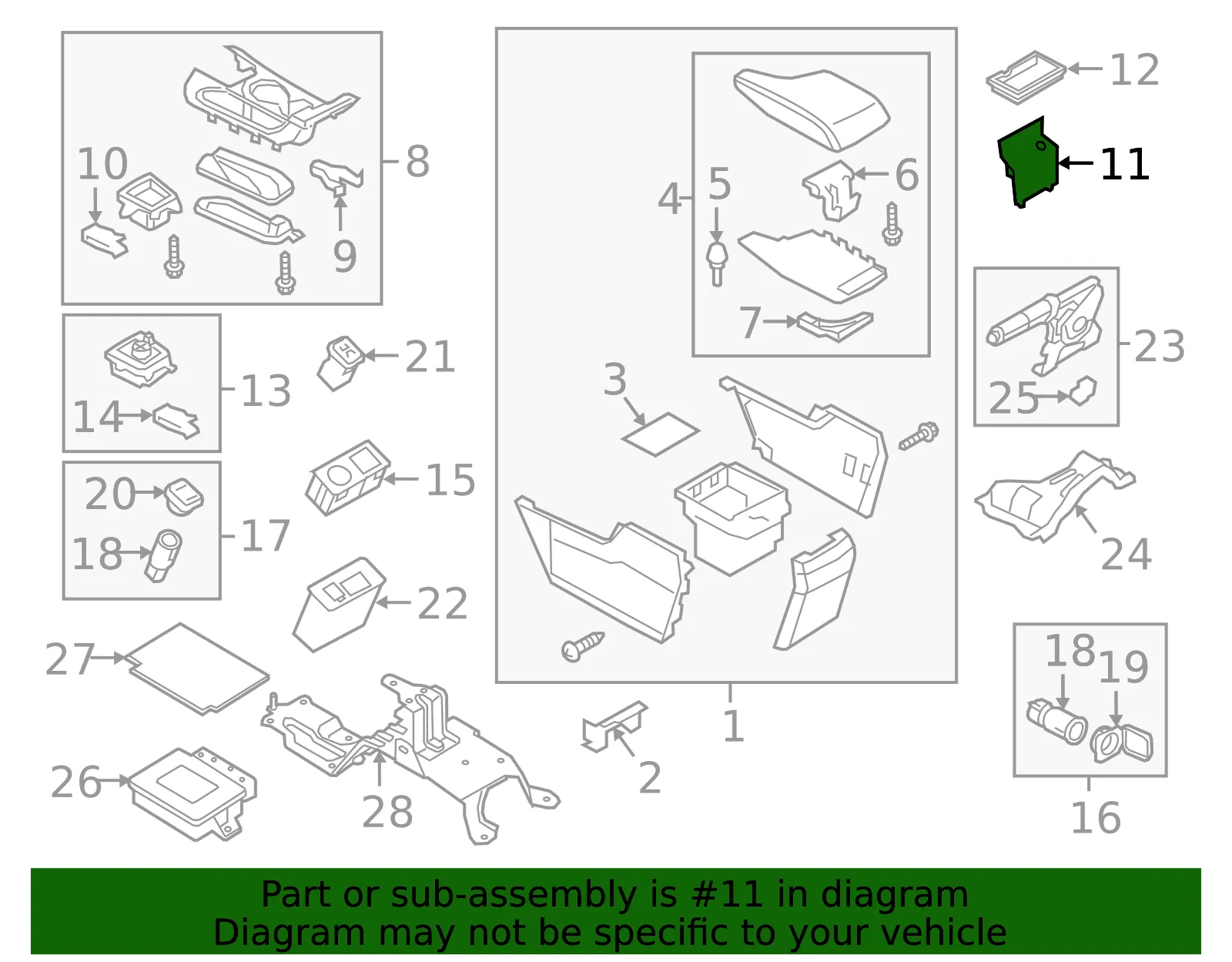 Console Trim Panel - Mazda (bjs8644a1) - view 2