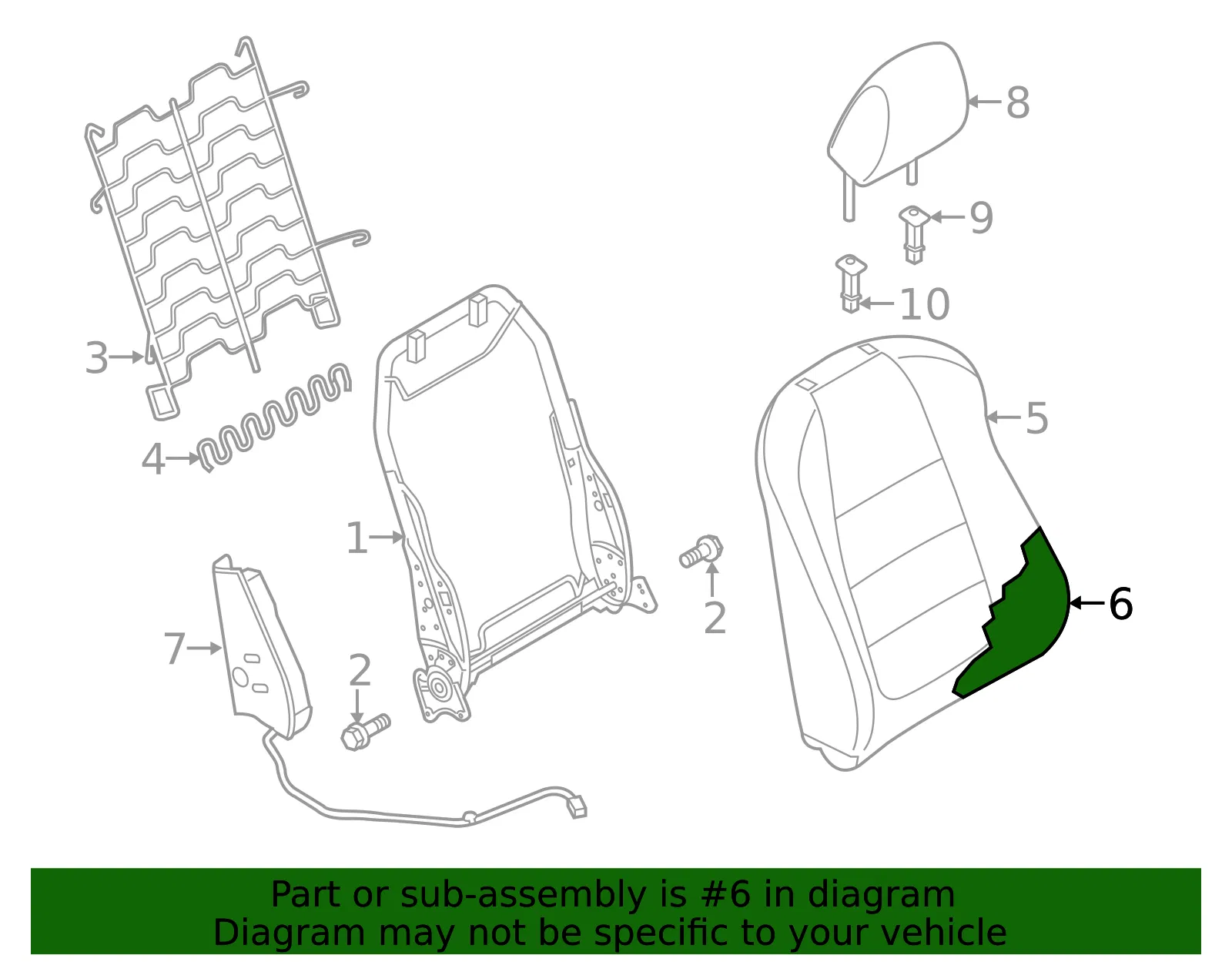 Seat Back Cushion - Mazda (bjs888132) - view 2