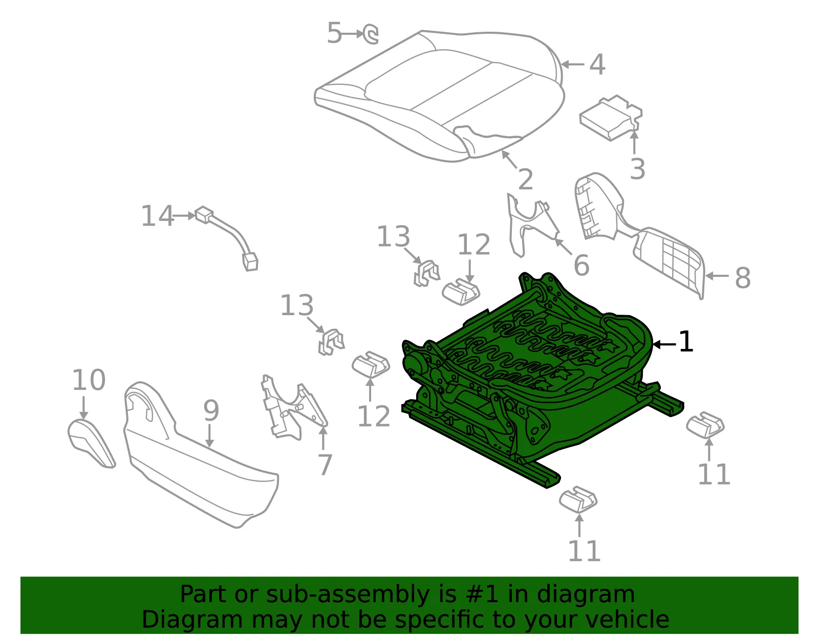Seat Track - Mazda (bjs988a00) - view 2