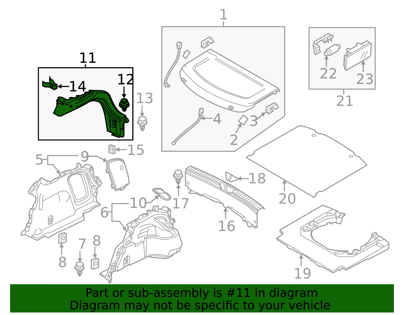 Trunk Trim Panel - Mazda (bjt66886z) - view 2
