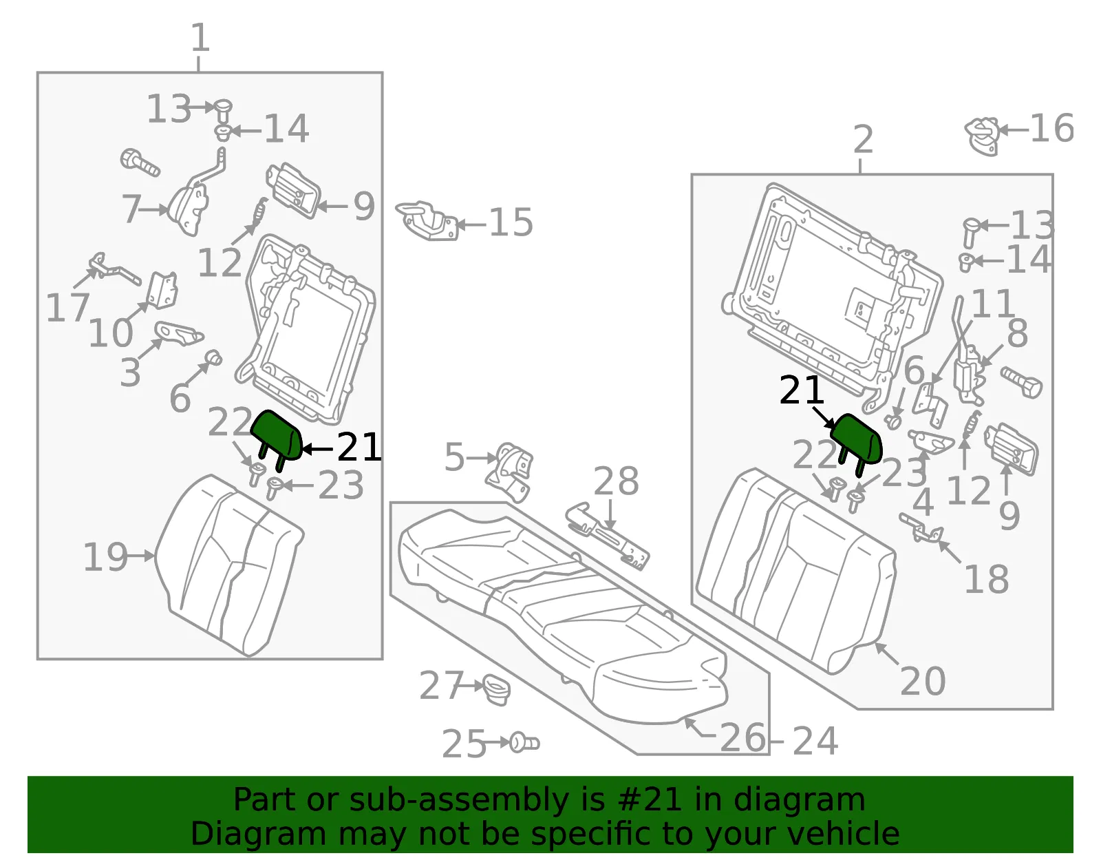 Headrest - Mazda (bl9j8824065) - view 2