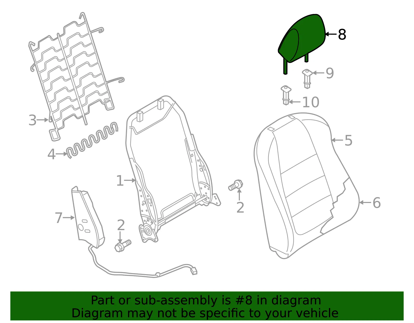 Headrest - Mazda (ble38814002) - view 2