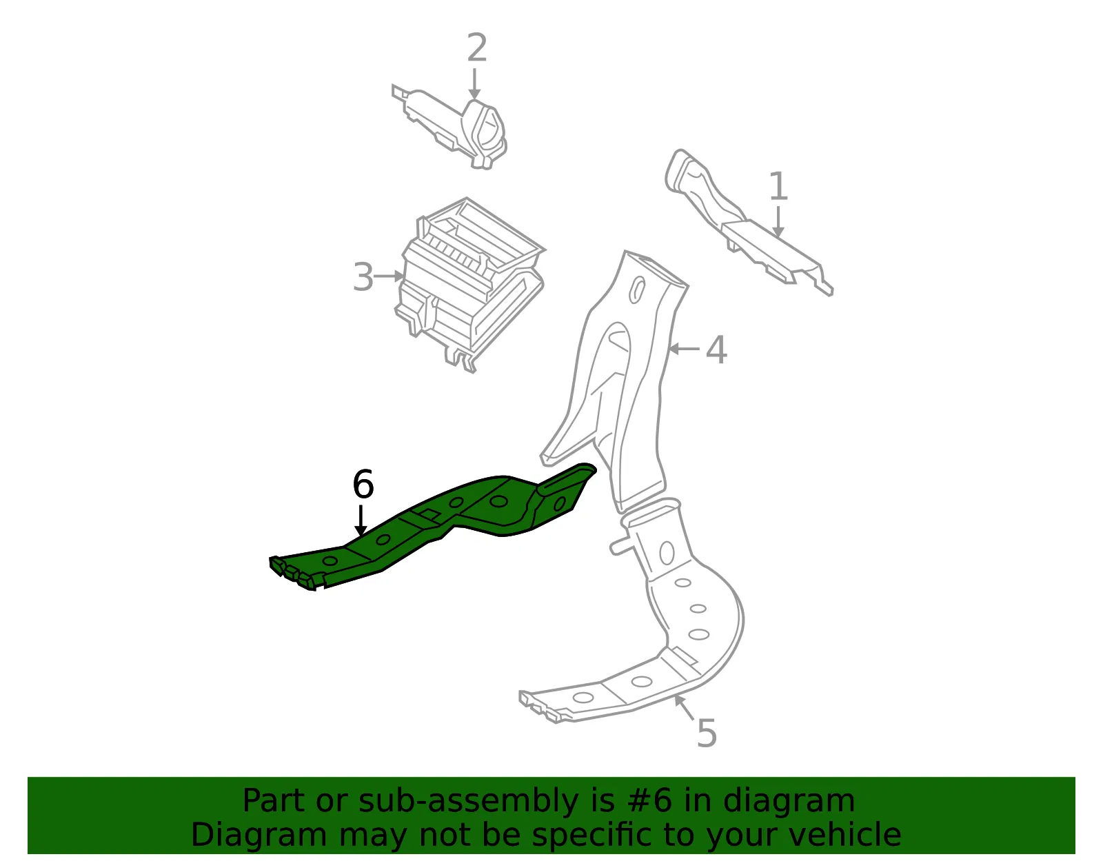 Instrument Panel Air Duct - Mazda (bp4k61273c) - view 2