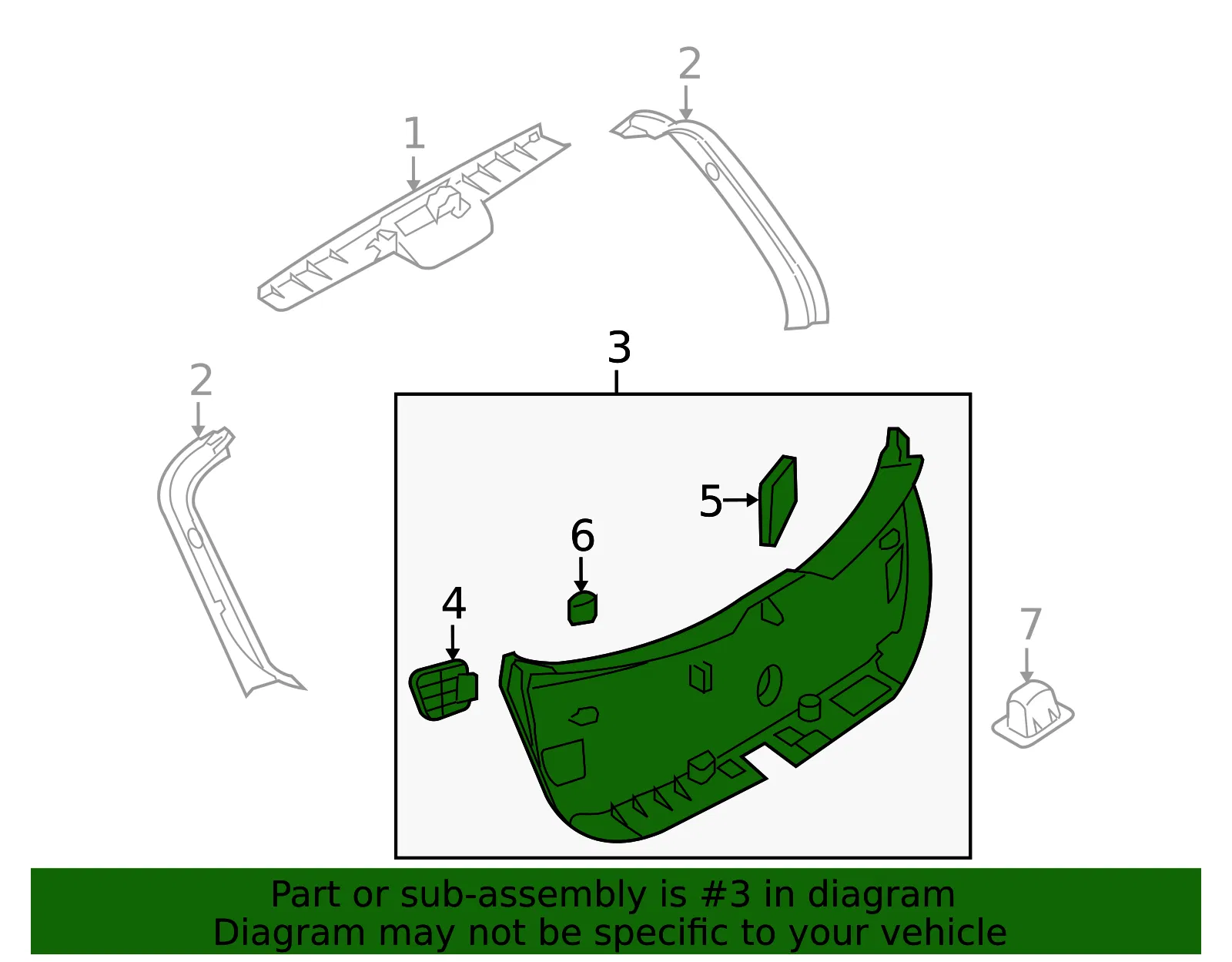Lift-Gate Trim - Mazda (bp4k68960j02) - view 2