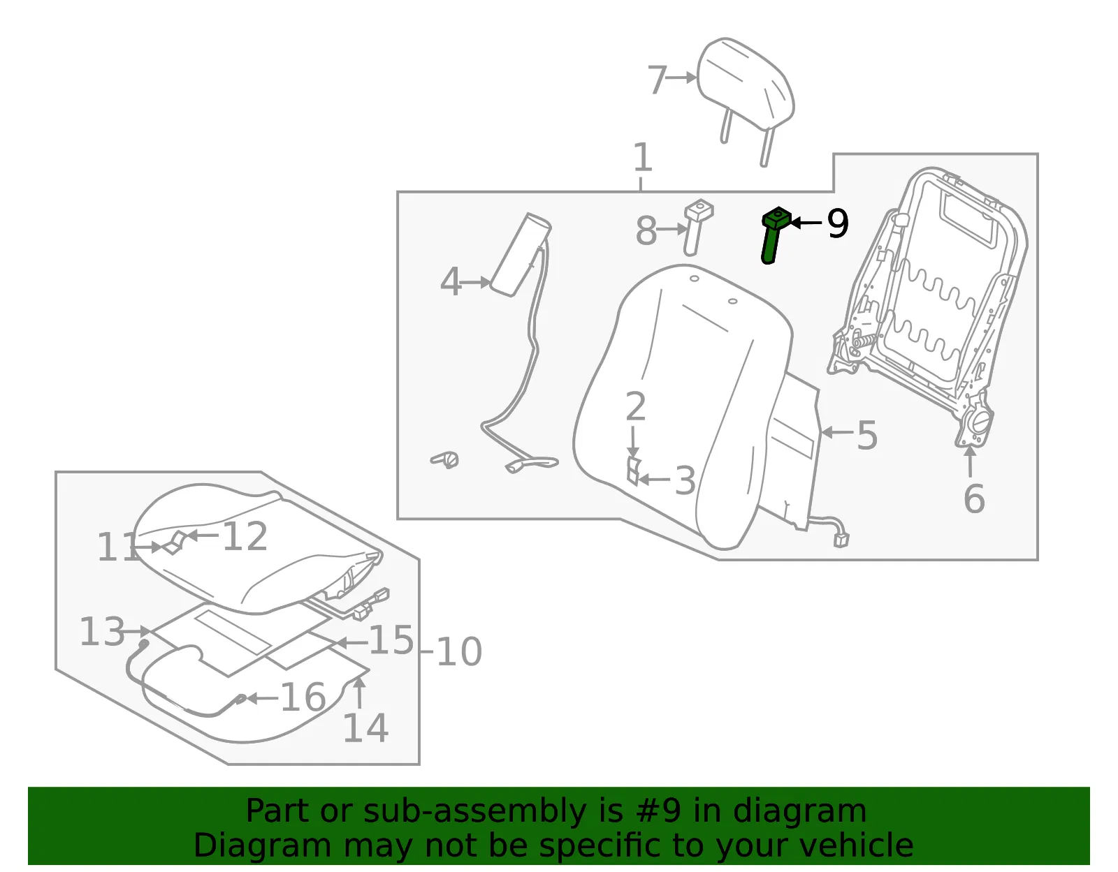 Headrest Guide - Mazda (bp4k881g831) - view 2
