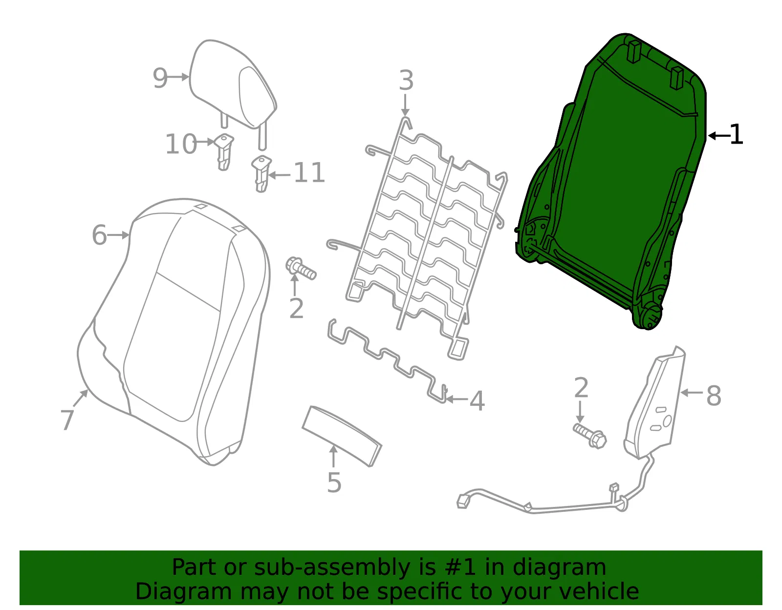Seat Back Frame - Mazda (bwlb88680) - view 2