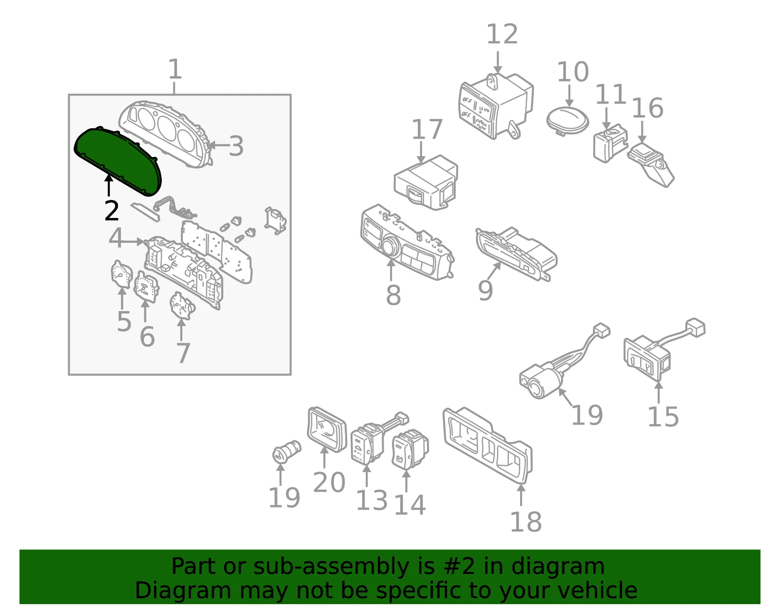 Instrument Panel Lens - Mazda (c00355447a) - view 2