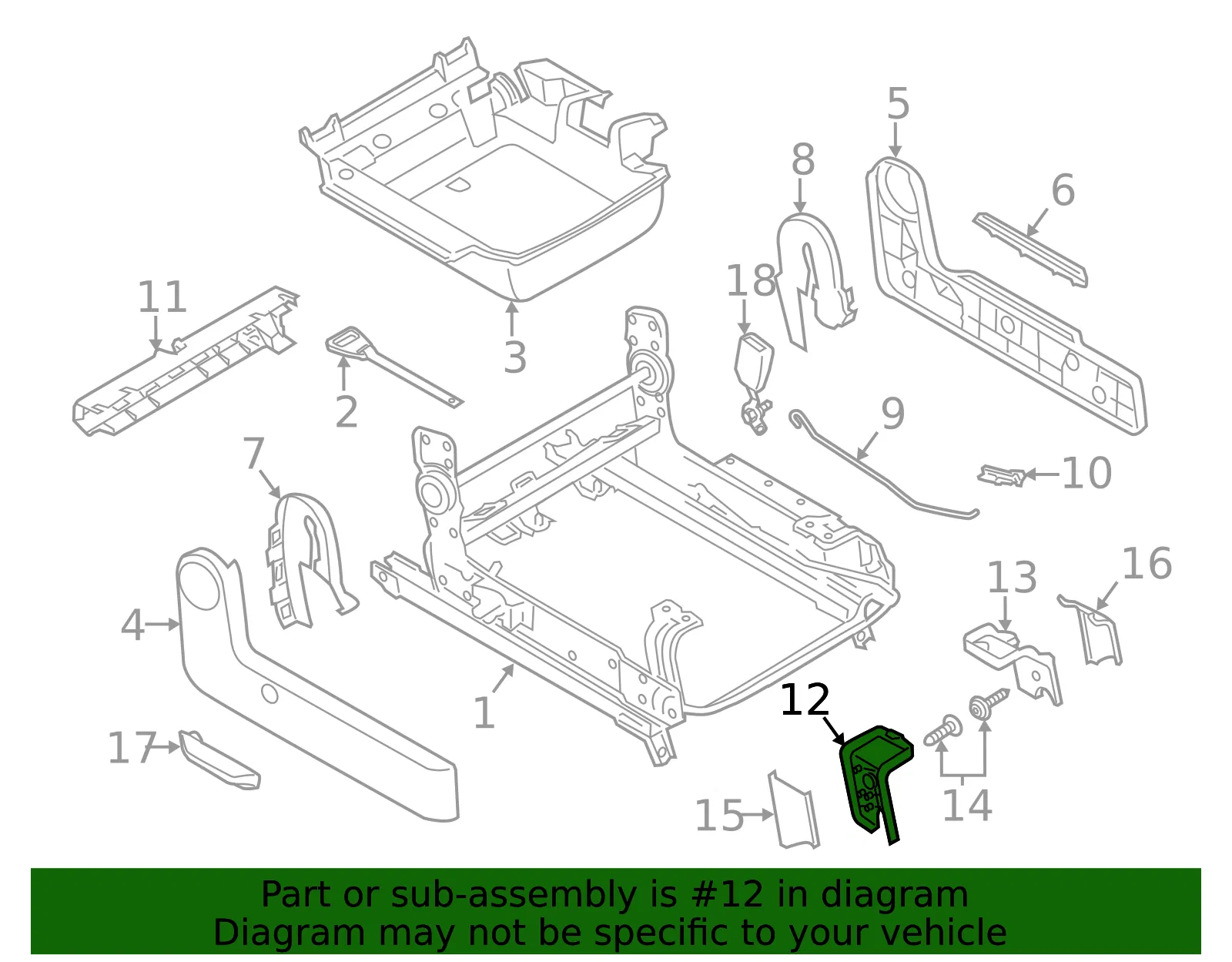Seat Frame Trim Panel - Mazda (c243881m102) - view 2