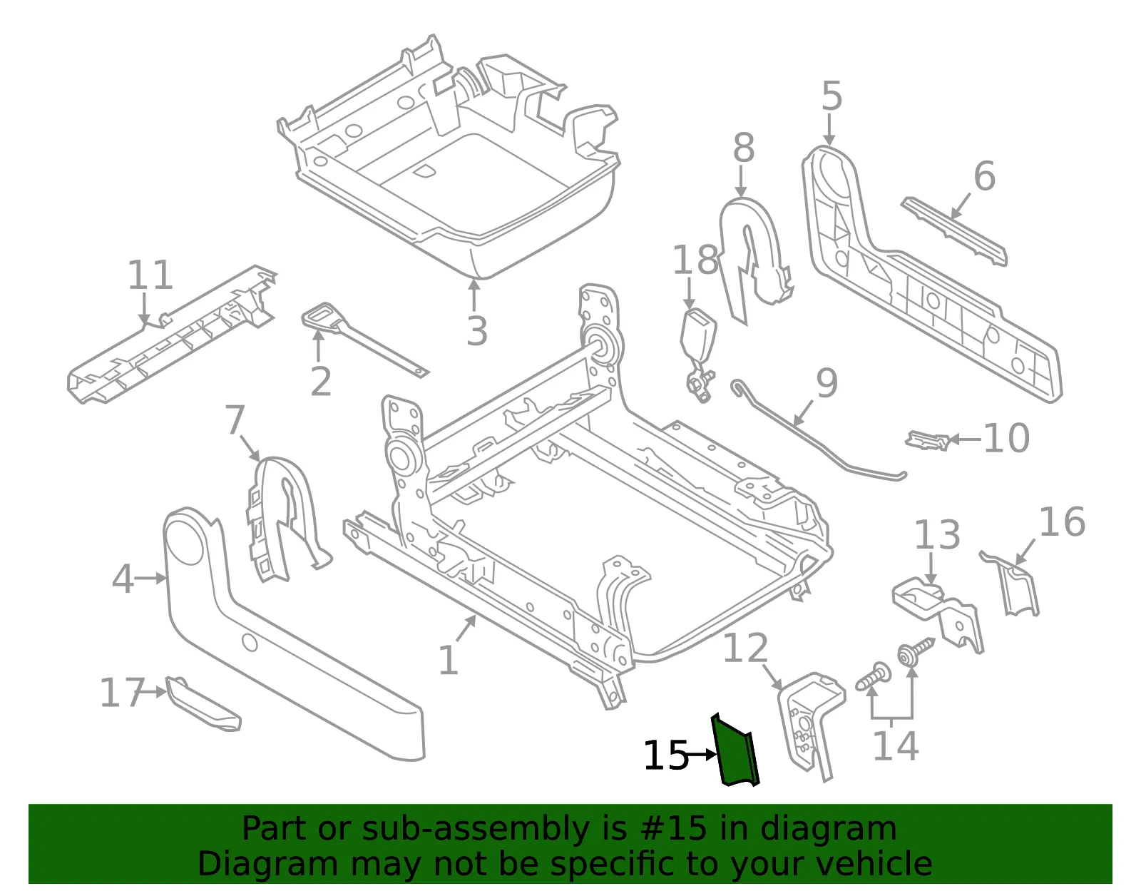 Seat Frame Trim Panel - Mazda (c243882m202) - view 2