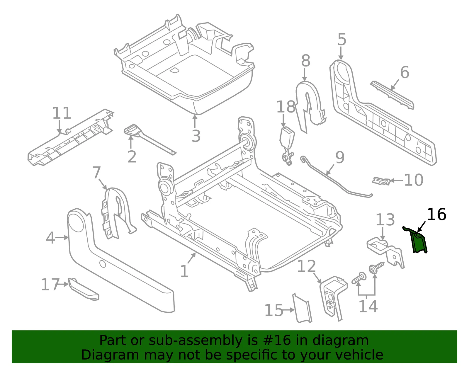 Seat Frame Trim Panel - Mazda (c243882m302) - view 2
