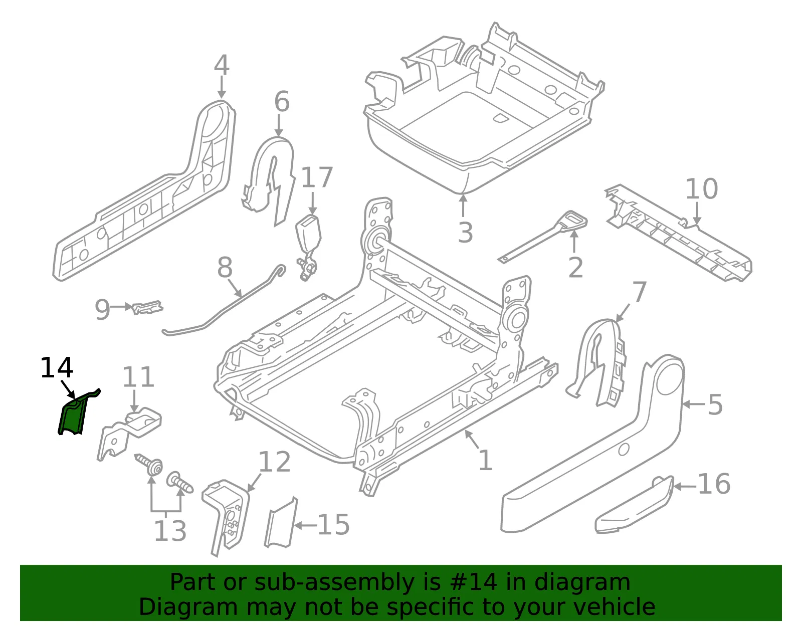 Seat Frame Trim Panel - Mazda (c243882m802) - view 2