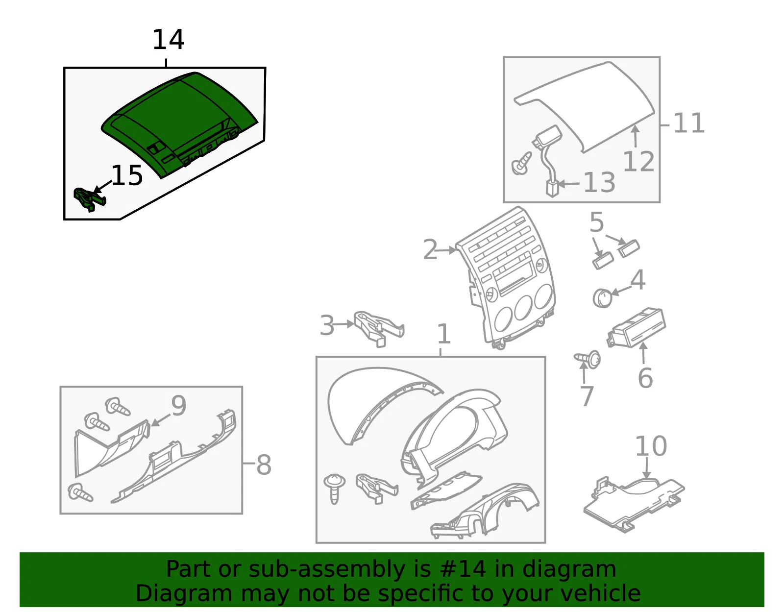 Instrument Panel Trim Panel - Mazda (c2915531xc) - view 2