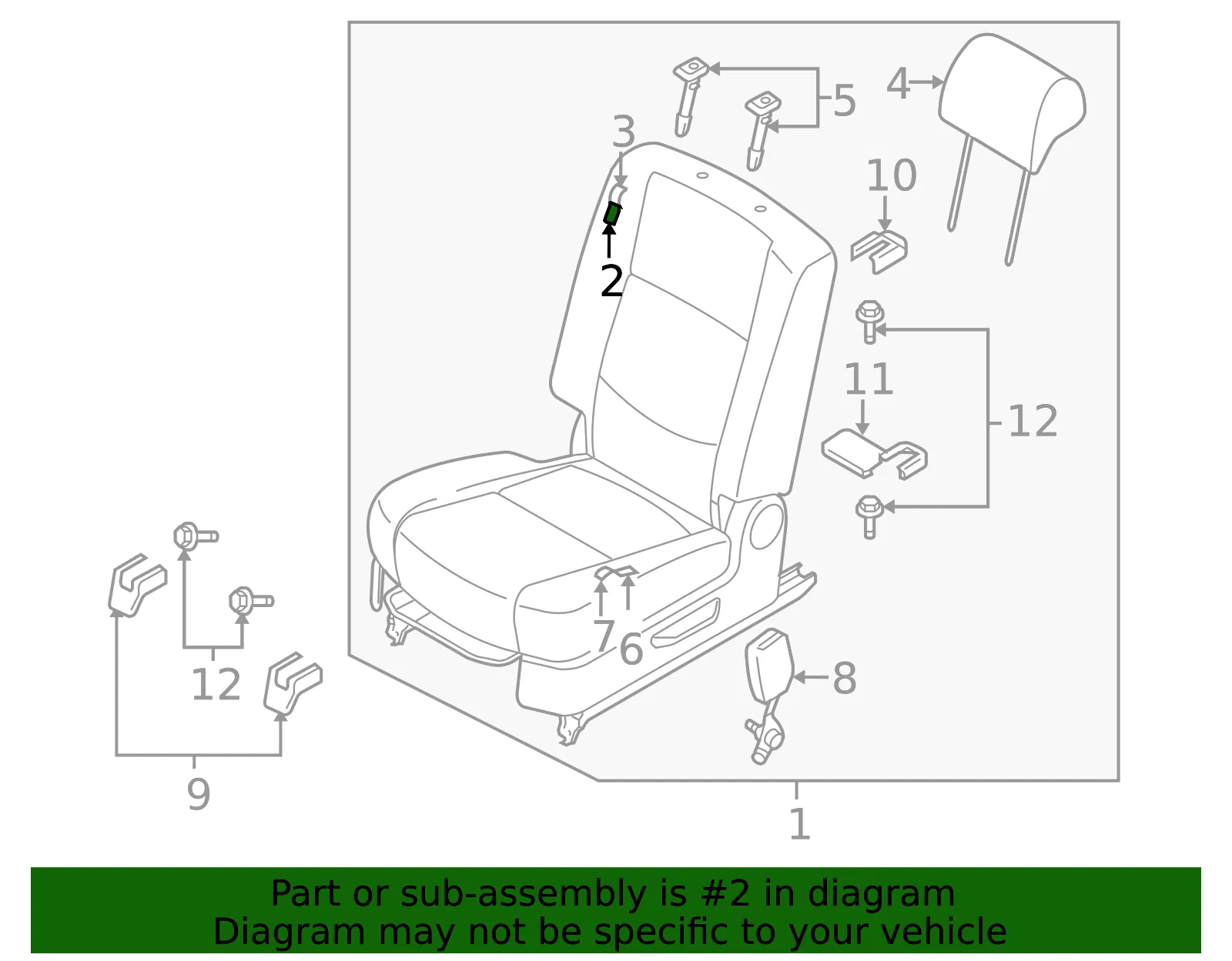 Seat Back Assembly - Mazda (cc4388230a02) - view 2