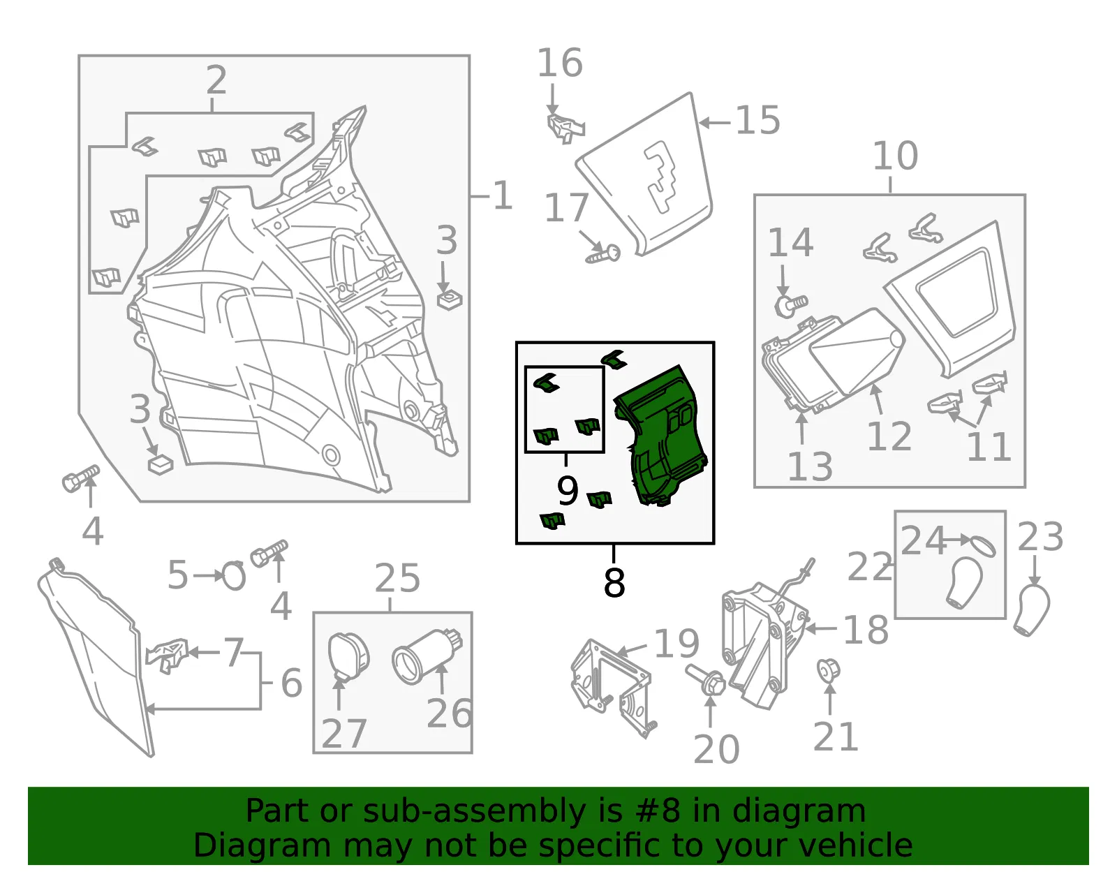 Console Trim Panel - Mazda (cd846436x02) - view 2