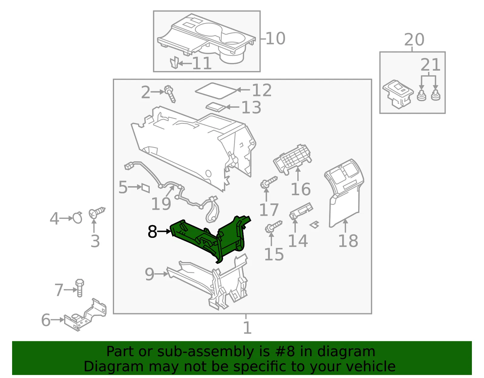 Instrument Panel Air Duct - Mazda (cd8464941) - view 2