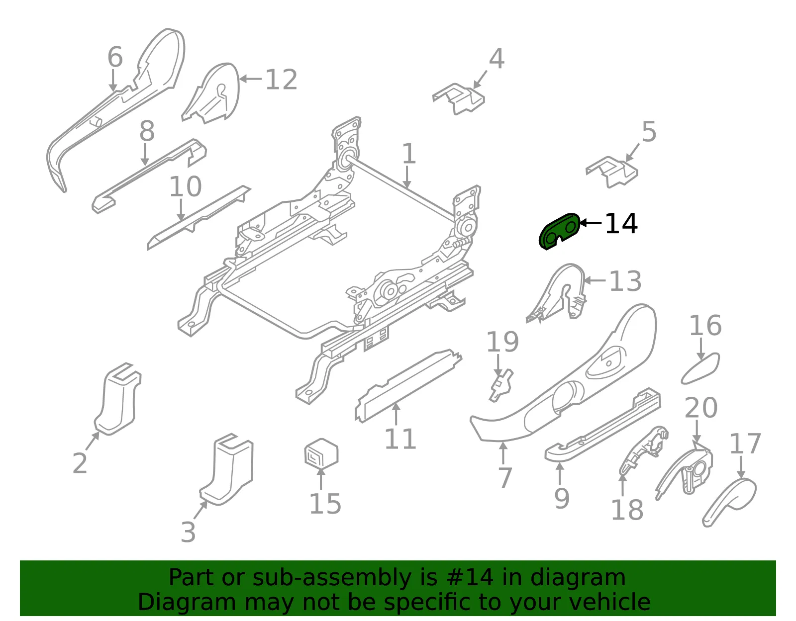 Seat Frame Trim Panel - Mazda (cg36881m4) - view 2