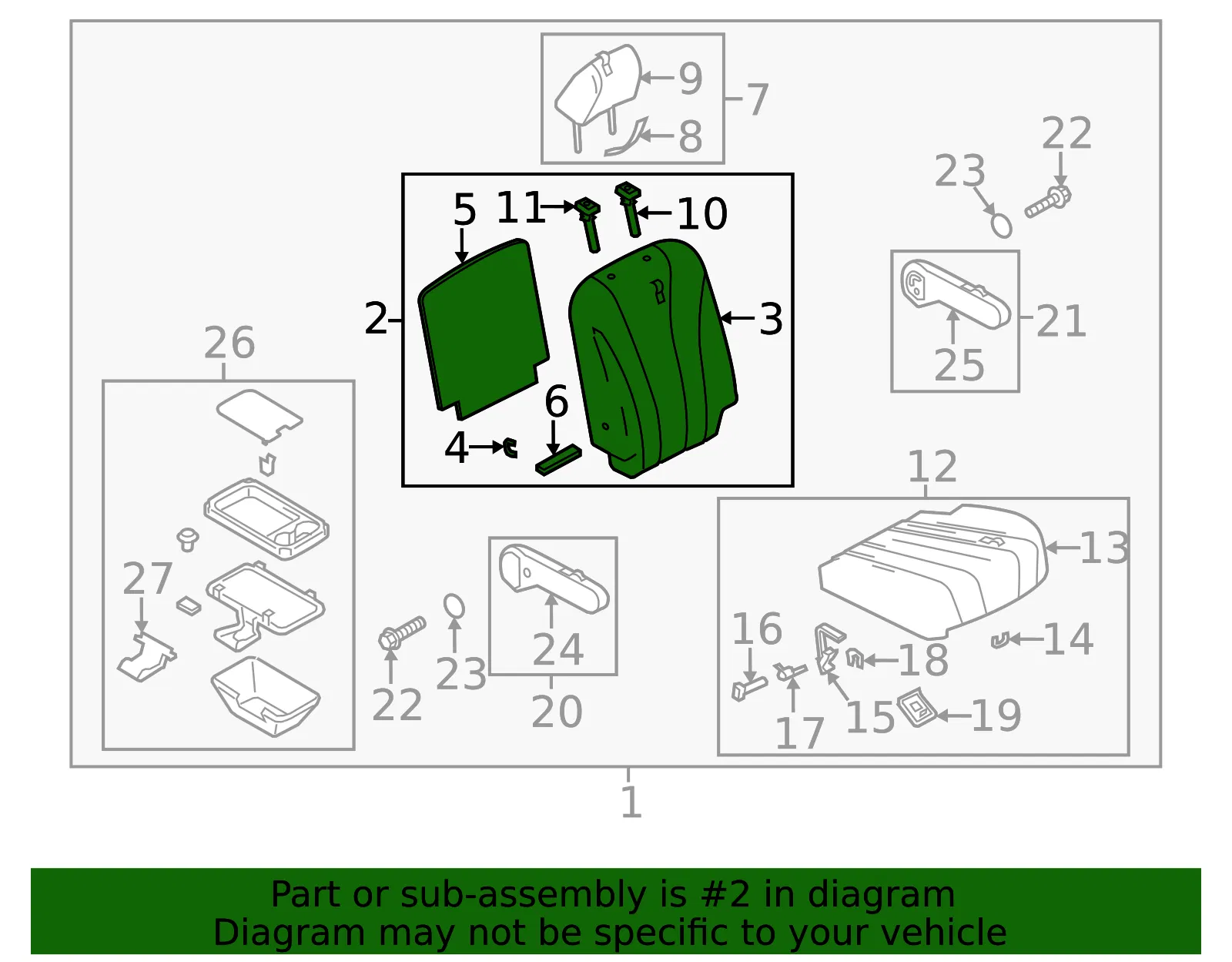 Seat Back Assembly - Mazda (cg368823002) - view 2