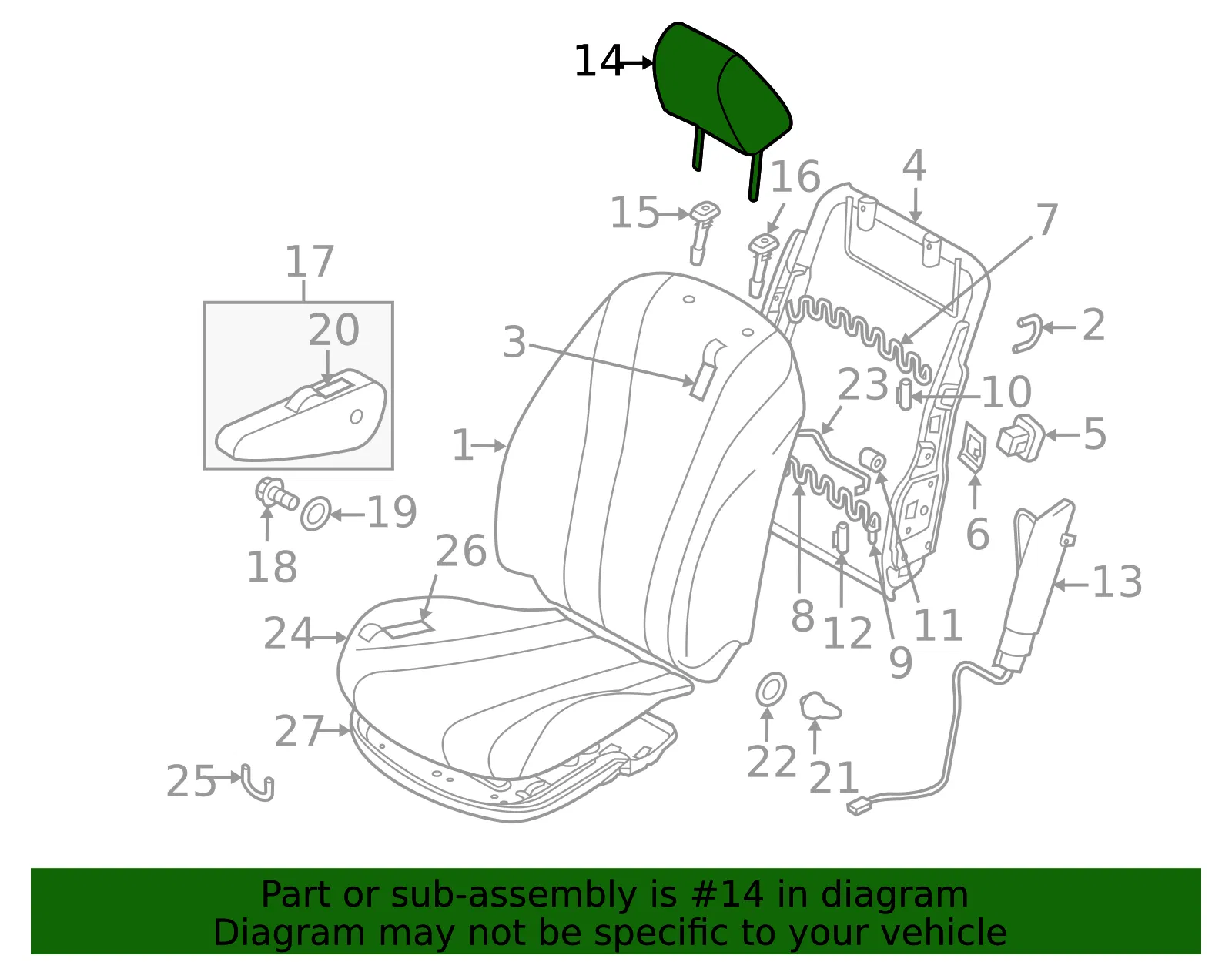 Headrest - Mazda (cg6688140a02) - view 2