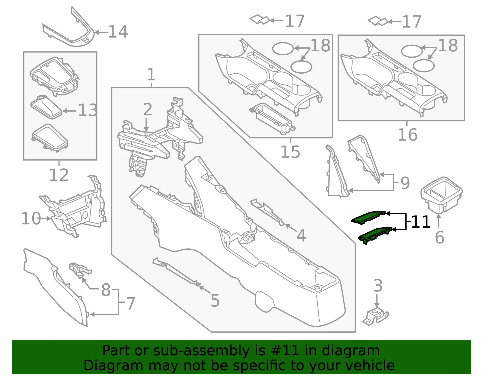 Console Tray - Mazda (d10l64360) - view 2