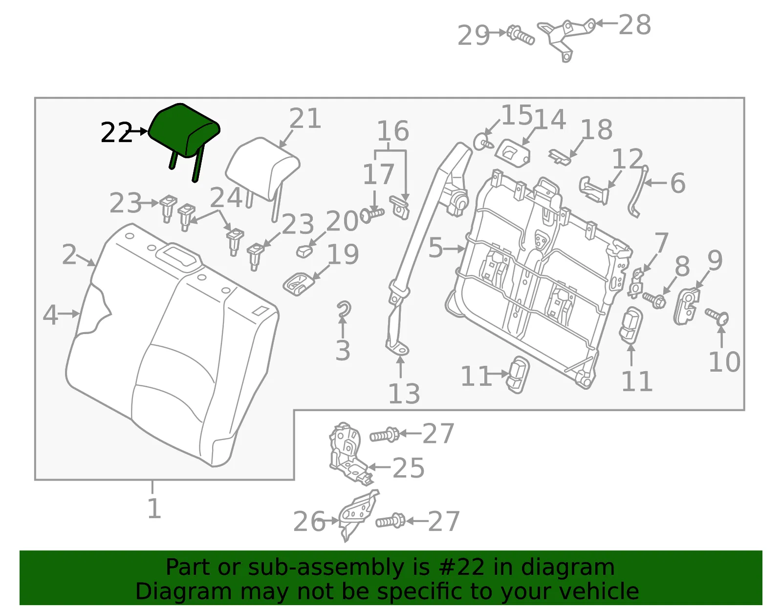 Headrest, Outer - Mazda (d11t8824039) - view 2