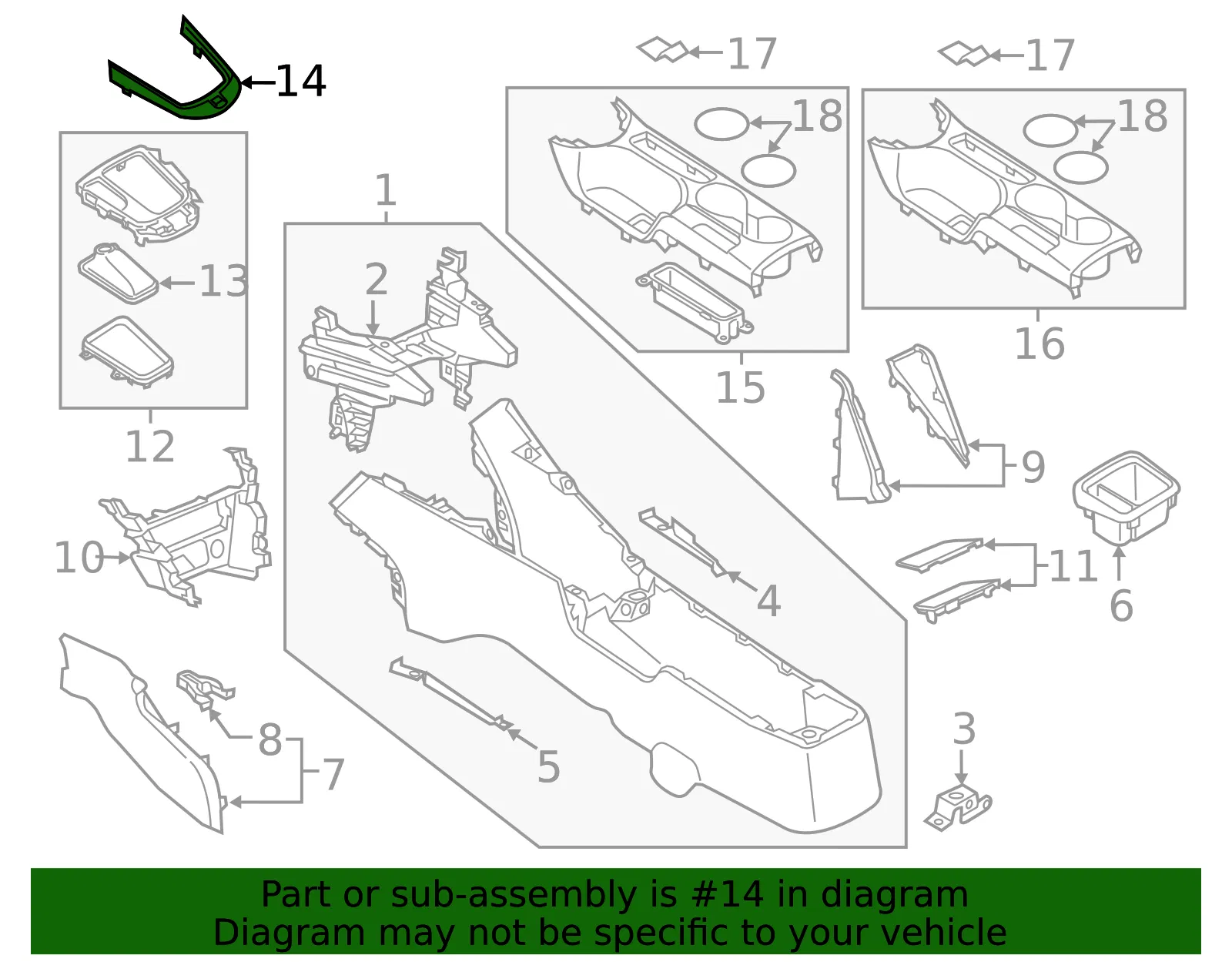 Console Trim Panel - Mazda (db3s6436x) - view 2