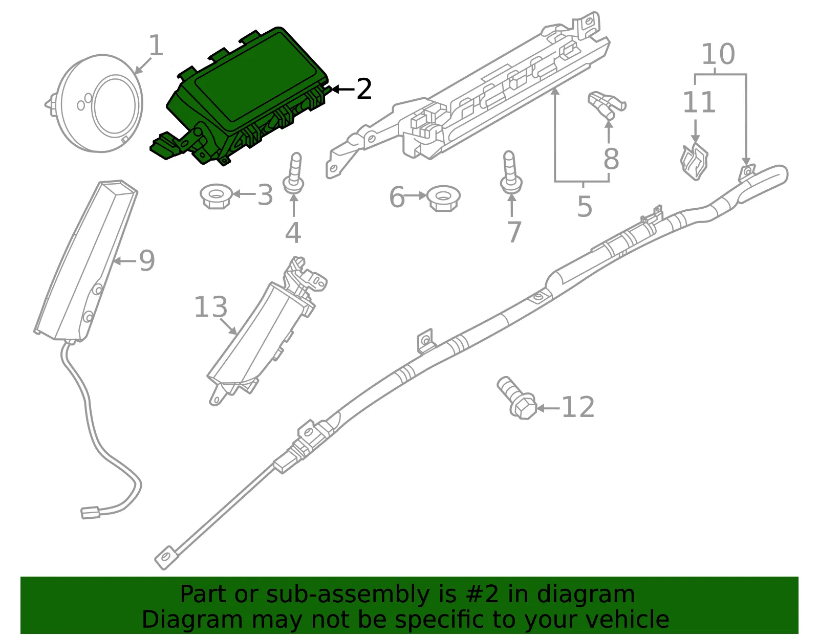 Instrument Panel Air Bag - Mazda (db4f57k50) - view 2