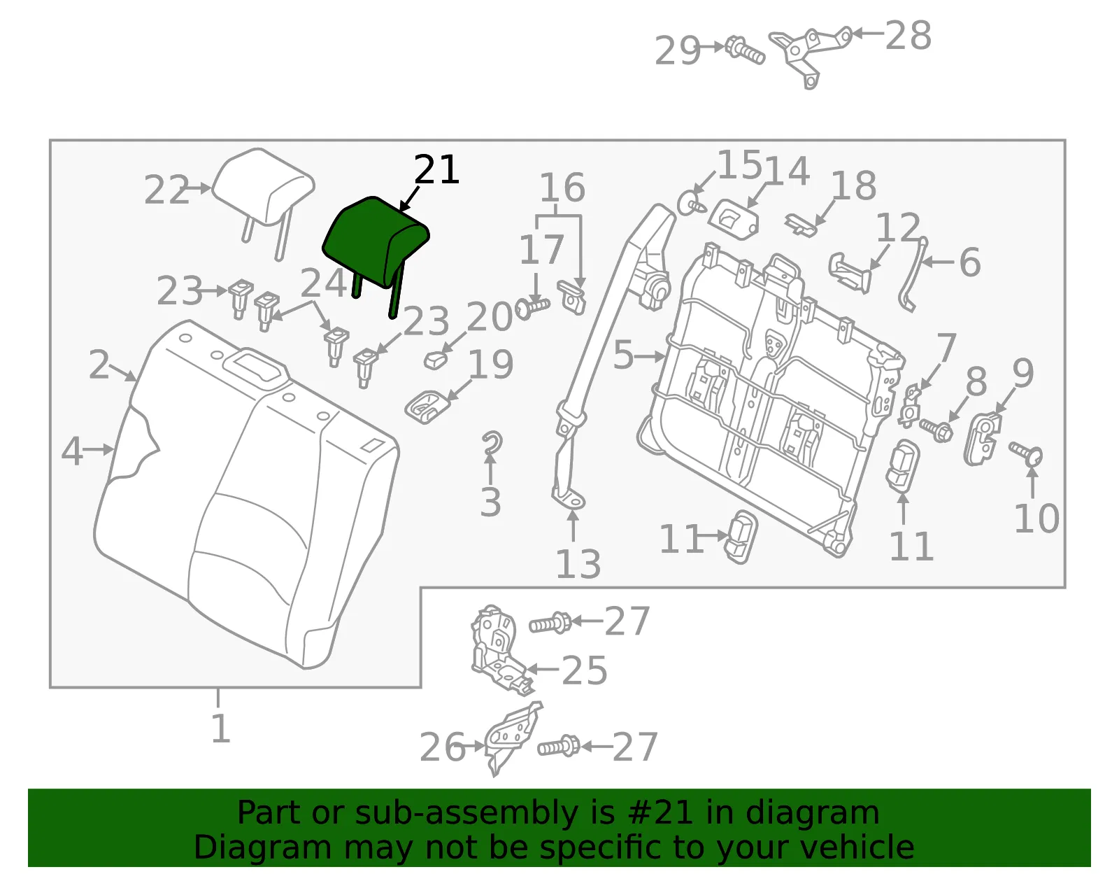 Headrest, Outer - Mazda (db4h8824044) - view 2