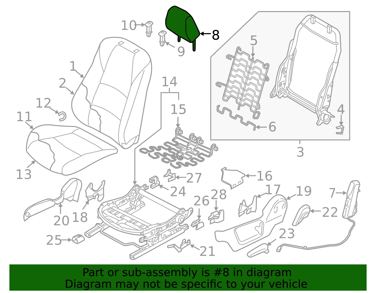 Headrest - Mazda (db5m8814044) - view 2