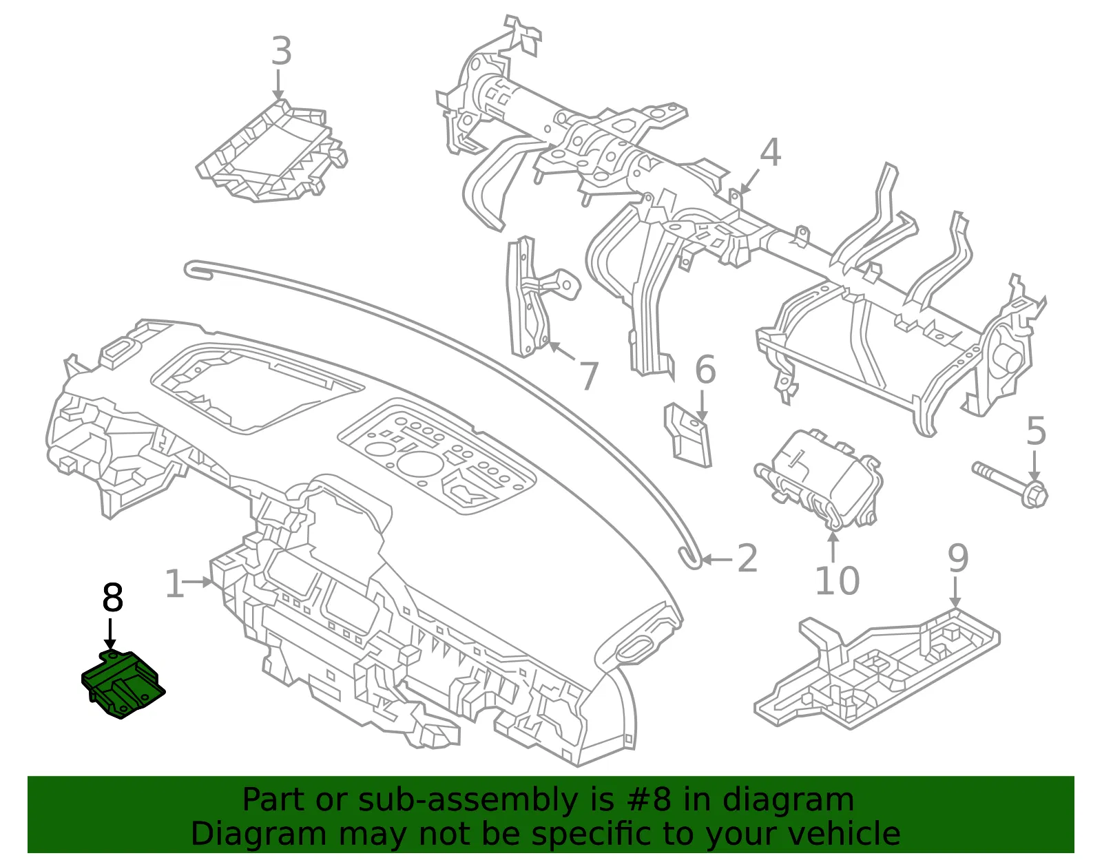 Instrument Panel Cross-Member Bracket - Mazda (dfr560490) - view 2