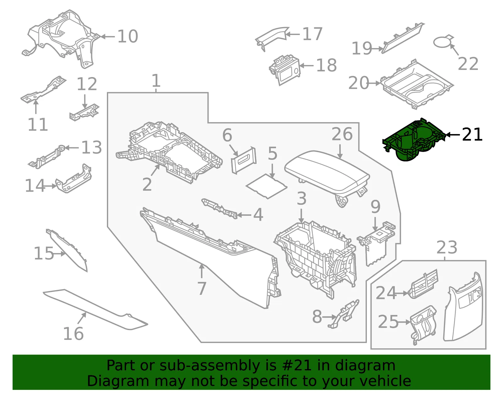 Console Cup Holder - Mazda (dfr56439x) - view 2