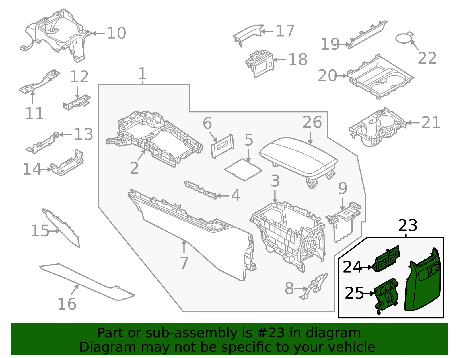 Console Panel - Mazda (dfr96447002) - view 2