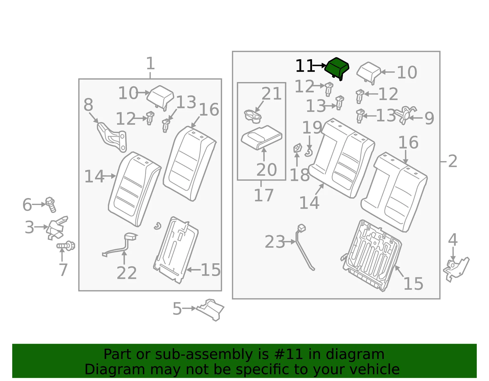 Headrest, Center - Mazda (dfs68834018) - view 2