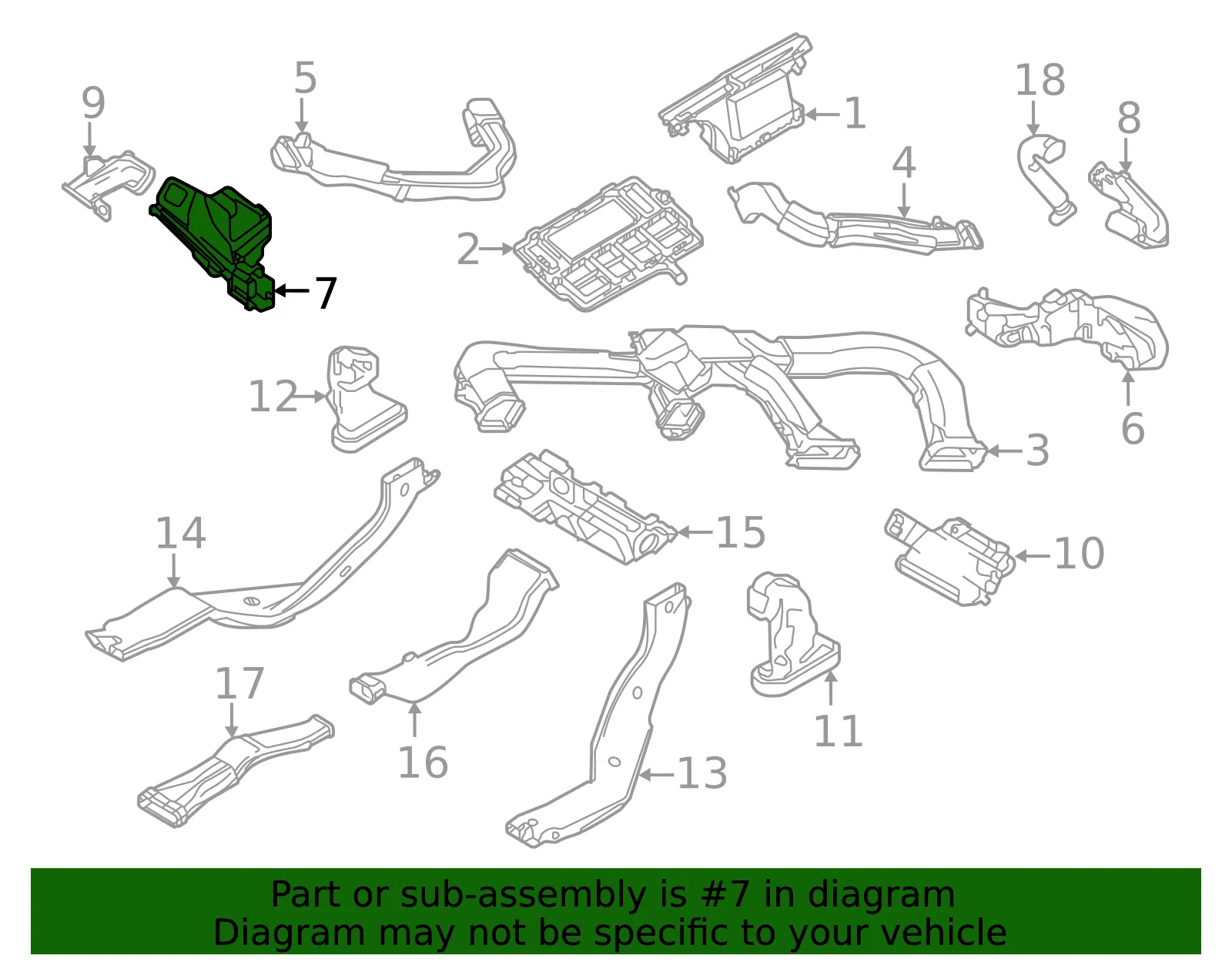 Instrument Panel Air Duct - Mazda (dgh961158a) - view 2