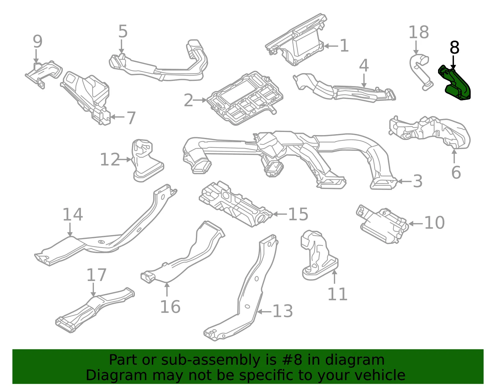 Instrument Panel Air Duct - Mazda (dgh961164a) - view 2