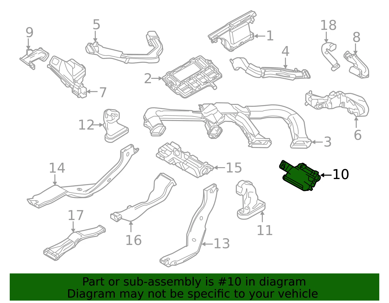 Instrument Panel Air Duct - Mazda (dgh961167) - view 2