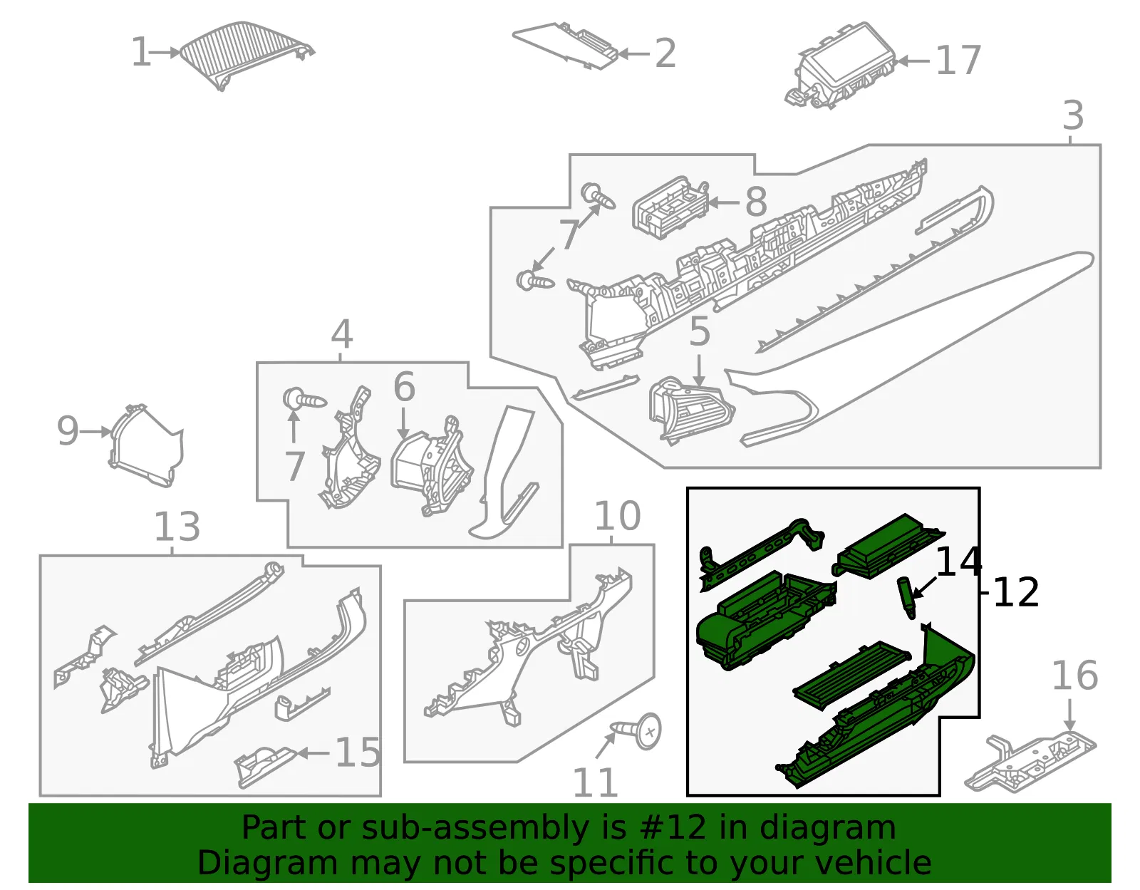 Instrument Panel Knee Bolster - Mazda (dgh964260b) - view 2