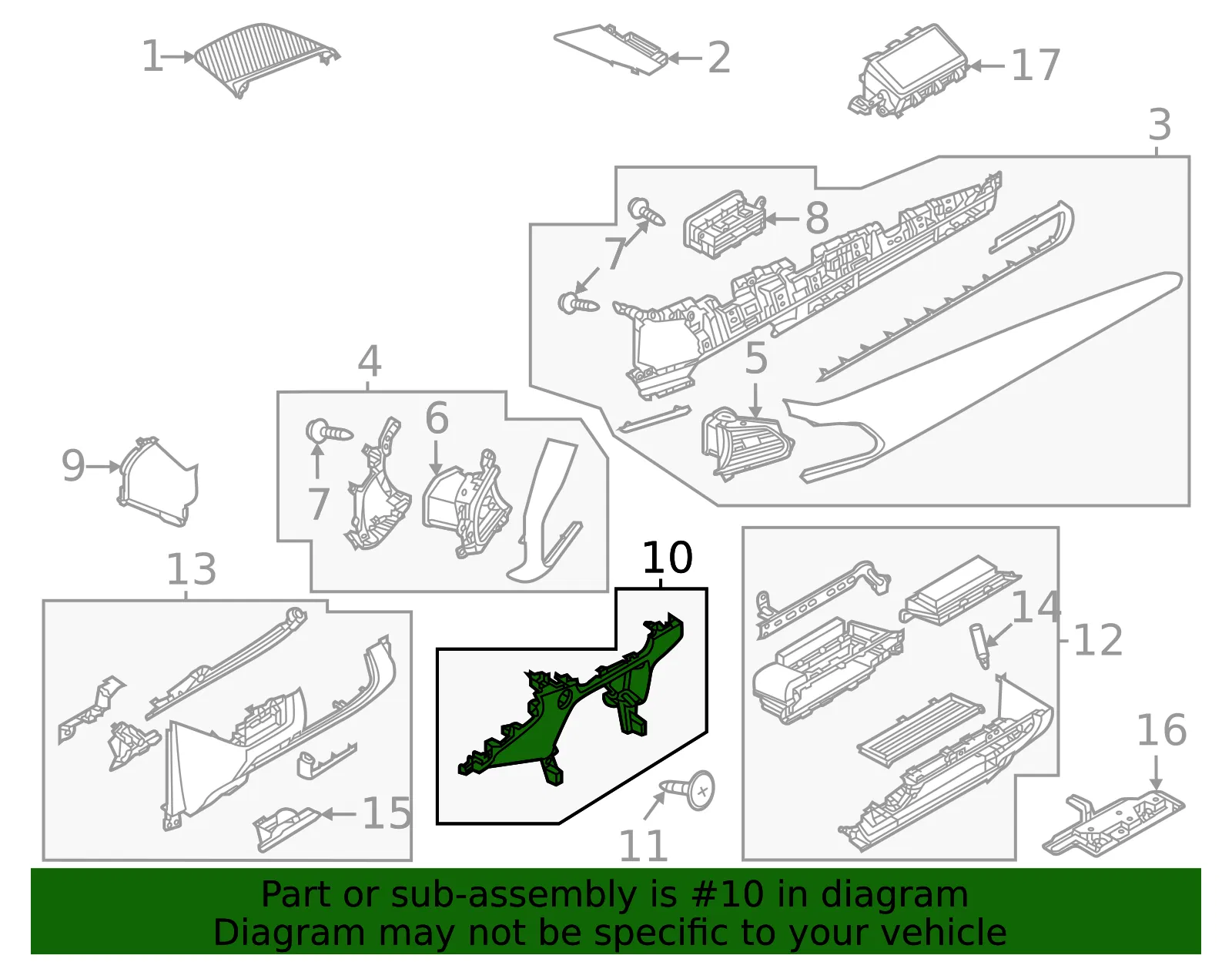 Instrument Panel Trim Panel - Mazda (dgh964270) - view 2
