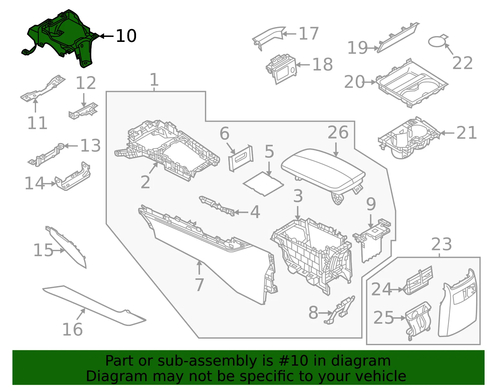 Console Bracket - Mazda (dgh96433x) - view 2