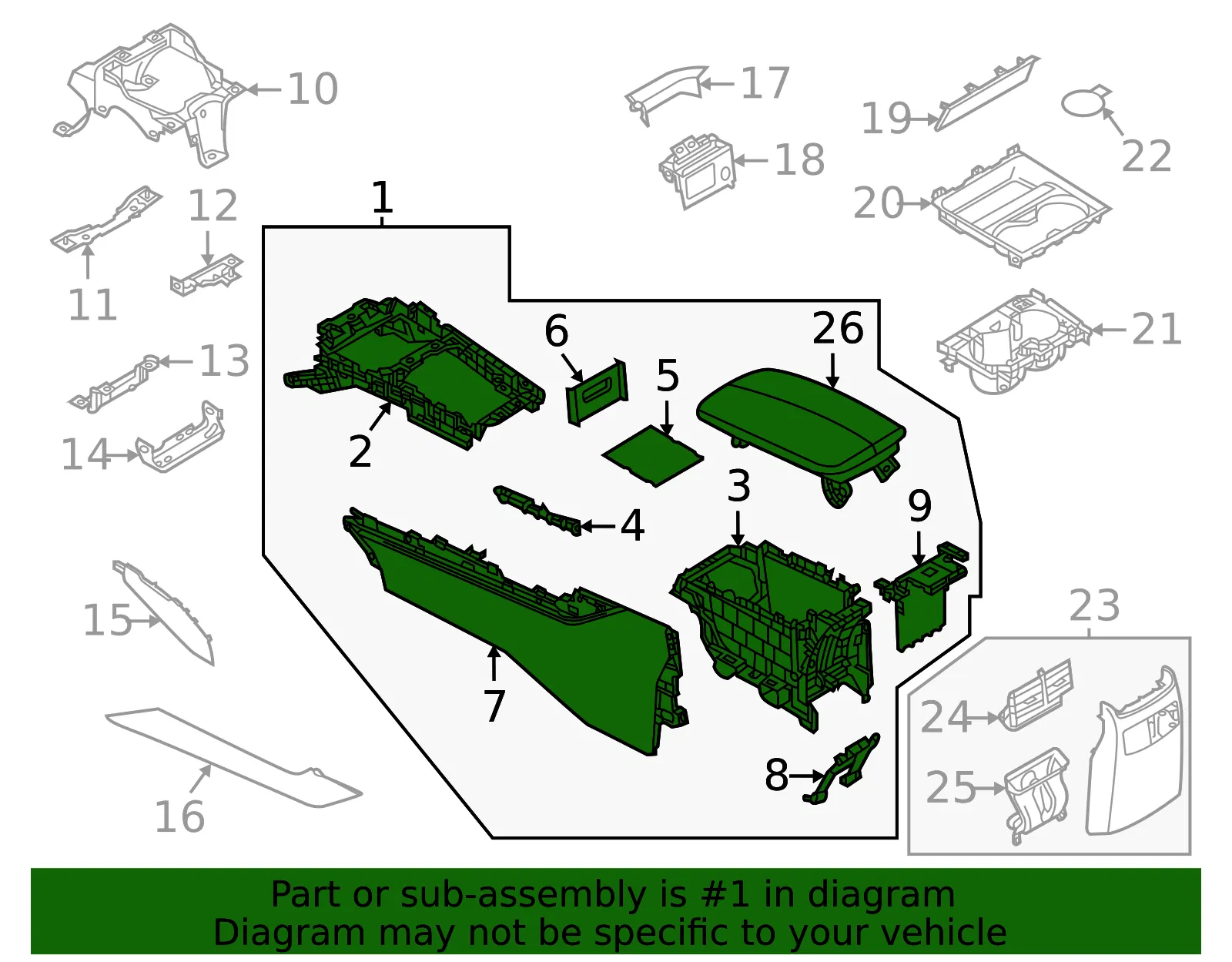 Center Console - Mazda (dgh96442050) - view 2