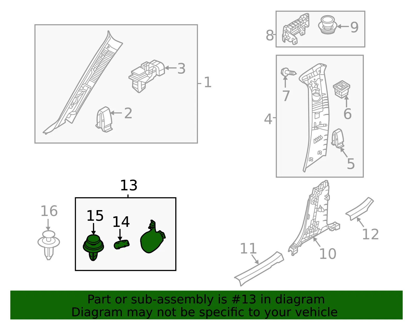 Kick Panel Trim - Mazda (dgh96837002) - view 2