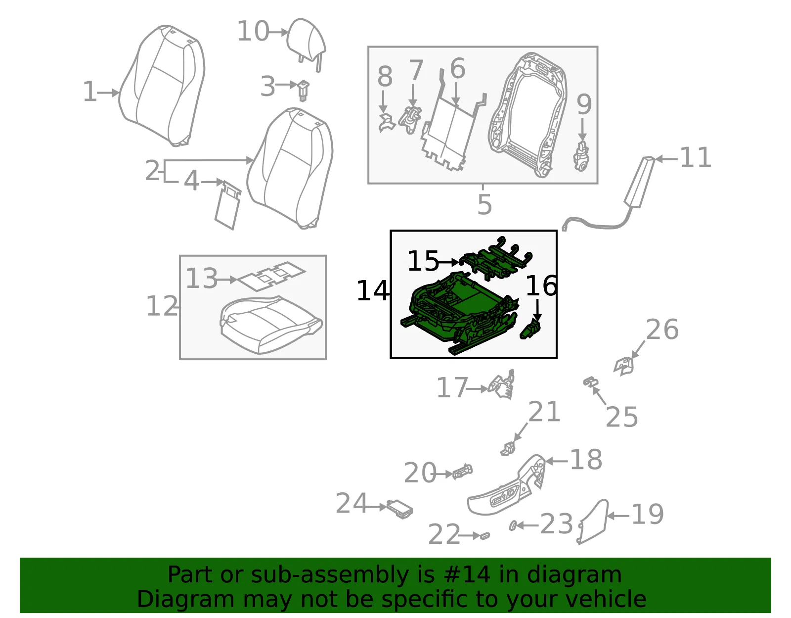 Seat Frame - Mazda (dgh988h50a) - view 2